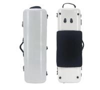 MJMLUCK Carbon Fiber Violin Case with Password Lock 4/4 Full Size Rectangular Lightweight Hard Case with Detachable Music Sheet Bag,Backpack-Style Shoulder Straps,Waterproof (Black) (White)