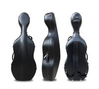 MJMLUCK Cello Hard Case 4/4 with Wheels and Embedded Handle Aviation Composite Materials Waterproof (Pure White) (All Black)