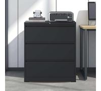 MJMLUCK DShade Metal 3 Drawer File Cabinet Lockable Lateral Filing Cabinet Large Drawers Cold Rolled Steel Filing Cabinet with Lock Office File Cabinets Printer Stand for Home Office (Black) (Black