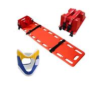 MJMLUCK Emergency Spine Board Stretcher with Head Immobilizer and Neck Guard, Foldable Backboard, Water Floating Rescue Stretcher, Lightweight PE Board for First Responders and EMT Use,Two Fold (S