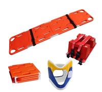 MJMLUCK Emergency Spine Board Stretcher with Head Immobilizer and Neck Guard, Foldable Backboard, Water Floating Rescue Stretcher, Lightweight PE Board for First Responders and EMT Use,Two Fold (F