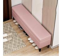 MJMLUCK Entrance Shoe Rack Bench with Storage,Narrow Shoe Storage Bench with Cushion Seat,Upholstered Shoes Stool with Flip Open,Shoes Rack Stool for Foyer Bedroom Living Room,Grey (Pink)