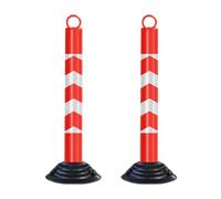 MJMLUCK Flexible Safety Bollards Security Delineator Post for Parking Lot Driveway Fixed Soft Rubber, Reflective Collar Traffic Cones Stanchion Barriers for Road Safety, Construction Caution(Yellow