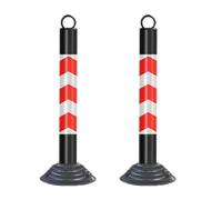 MJMLUCK Flexible Safety Bollards Security Delineator Post for Parking Lot Driveway Fixed Soft Rubber, Reflective Collar Traffic Cones Stanchion Barriers for Road Safety, Construction Caution(Yellow