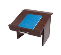 MJMLUCK Foldable Tabletop Podium, 12.6" Portable Platform Desktop Lectern, Wooden Presentation Podium Teacher Speaker Desk Lectern for Church Classroom Reception (Black) (Brown)