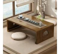 MJMLUCK Folding Japanese Low Floor Table, Bamboo Folding Coffee Table for Sitting on The Floor, for Tatami Sitting On The Floor Bedroom Bay Window Tea Room (Brown 120 * 50 * 30cm/47.5 * 20 * 12in)