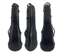 MJMLUCK Hard Shell Violin Case 4/4 with Backpack Straps Ultra Lightweight Travel Carbon Fiber Anti-Scratch Case with Hygrometer,Waterproof Durabl (Black) (Black)