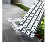 MJMLUCK Hidden Stainless Steel Garden Trench Drain Kit, Decorative Floor Drain Channel and Drainage Cover, Deck Drainage System for Outside/Sidewalk/Driveway(1 Pack,100x5x3cm) (8 Pack 100x20x5cm)