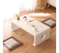 MJMLUCK Japanese Floor Table -Solid Wooden Tatami, Sitting On The Floor Coffee Table, No Assembly Small Low Tables, for Dinning Tea Room, Zen Living Room (White 60 * 40cm/24 * 16in)