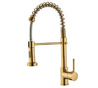MJMLUCK Kitchen Faucet with Pull Down Sprayer Brass Pull Out Kitchen Faucets Commercial Modern 2 Function Spring Kitchen Sink Faucet Hot and Cold Water Deck Mounted 360° Rotation Sink