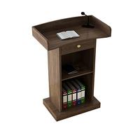 MJMLUCK Lectern Podium Stand, Lectern Podium Stand,Podium Wood Stand, Floor Standing Podiums Reception Desk for Speakers with Storage Shelf, Wooden Speaking Ideal for Conference, Auditorium, Church