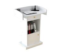 MJMLUCK Lectern Podium Stand, Lectern Podium Stand,Podium Wood Stand, Floor Standing Podiums Reception Desk for Speakers with Storage Shelf, Wooden Speaking Ideal for Conference, Auditorium, Church