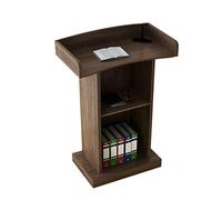 MJMLUCK Lectern Podium Stand, Lectern Podium Stand,Podium Wood Stand, Floor Standing Podiums Reception Desk for Speakers with Storage Shelf, Wooden Speaking Ideal for Conference, Auditorium, Church
