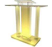 MJMLUCK Lectern Podium Stand, Mobile Detachable Acrylic Clear Podium, Suitable for Speeches, Movable Imported Podiums with Casters, Opening Ceremony, Celebrations and Other Occasions