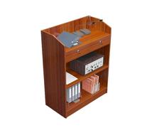 MJMLUCK Lectern Podium Stand, Podiums Extra Wide Double Drawer Lectern Multi-Layered Wooden Podiums Conference Table Pulpits for Churches Podium Stand (Dark Brown)