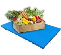 MJMLUCK Lightweight Plastic Pallets Safe Sturdy Storage Racks Polyethylene Supermarket Grain Bin Frames Garden (Colour: Blue 2 Pack Size: 1000X500X45MM)