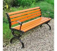 MJMLUCK Outdoor Bench Weatherproof, Outdoor Steel Garden Bench Park Bench, with Back & Rustproof Armrests, Never Rot or Fade, 2-3 Person Park Bench, for Park Yard Patio Deck Lawn(120cm/47in) (120cm