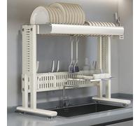 MJMLUCK Over The Sink Dish Drying Rack Large Capacity Stainless Steel Dish Drying Rack Multifunctional Kitchen Organizers and Storage for Kitchen Counter(32.68 * 11.42 * 20.87in A)