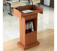MJMLUCK Podium Stand, Portable Solid Wood Podium Pulpit for Church, Church Lecterns & Podiumsw with Microphone Holder, Lectern Stand with With Storage Cabinet Drawer and Open Storage Area (Color :