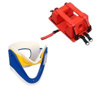 MJMLUCK Portable Spine Board Stretcher, Foldable Backboard with Straps, Water Floating PE Rescue Board, 350lbs Capacity for First Aid, CPR, EMT Transport,Two Fold (Fixator + Neck Collar)
