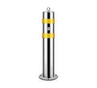 MJMLUCK Safety Bollard Driveways Stainless Steel Security Posts with Anchor Bolts, Removable Bollard with Reflective Strips, for Traffic Control/Driveway Barrier(1PCS - Yellow,1000mm/39.4in) (1PCS