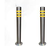 MJMLUCK Safety Bollard Stainless Steel Parking Bollard for Construction Sites, Facility Management, Garage(76x600mm) (114x750mm)