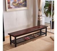 MJMLUCK Shoe Bench, Modern Industrial Storage Bench, Outdoor Bench Seat, Backless Patio Bench, Patio Dining Bench with Breathable Slatted Seat, for Locker Rooms, Gyms, Gardens, Terraces, etc(Brown,1
