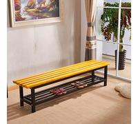 MJMLUCK Shoe Bench, Modern Industrial Storage Bench, Outdoor Bench Seat, Backless Patio Bench, Patio Dining Bench with Breathable Slatted Seat, for Locker Rooms, Gyms, Gardens, Terraces, etc(Brown,1