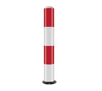 MJMLUCK Solar Safety Bollard with Intelligent Photosensor, Steel Pipe Bollard Post with LED, Night Reflective Design, Parking Barrier, for Traffic-Sensitive Area, Traffic Control(Red (1pcs),80cm/31.