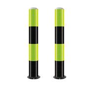 MJMLUCK Solar Safety Bollard with Intelligent Photosensor, Steel Pipe Bollard Post with LED, Night Reflective Design, Parking Barrier, for Traffic-Sensitive Area, Traffic Control(Red (1pcs),80cm/31.
