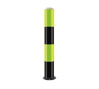 MJMLUCK Solar Safety Bollard with Intelligent Photosensor, Steel Pipe Bollard Post with LED, Night Reflective Design, Parking Barrier, for Traffic-Sensitive Area, Traffic Control(Red (1pcs),80cm/31.