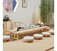 MJMLUCK Solid Wood Japanese Tatami Floor Table with Live Edge, Sitting On The Floor Coffee Table, Suitable for Living Room,Dining Room,Tea (120 * 60 * 35cm/47.5 * 24 * 14in)