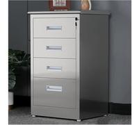 MJMLUCK Stainless Steel File Cabinet with Lock, Under Desk Mobile File Cabinet for Home Office Garage Tool Chest Cabinet Metal Medicine Cabinet Warehouse/Repair Shop/Home (4 Drawers,Silver) (Silver