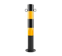 MJMLUCK Steel Pipe Safety Bollard Post, Steel Traffic Control, Metal Bollard Parking, Parking Bollard for Warehouse, Steel Bollards, Powder Coat, for Parking Barrier, Road Safety(Black (2pcs),60cm/2