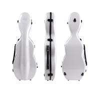 MJMLUCK Violin Case 4/4 Full Size Carbon Fiber - Ultra Lightweight Hard Shell Travel Case with Bow Holder & Hygrometer for Professional Musicians (White) (White)