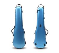 MJMLUCK Violin Case 4/4 Size Hard Shell Carbon Composite Travel Violin Case,Shaped Flight,Backpackable,Lightweight,Anti-Scratch (Blue) (Blue)
