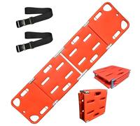 MJMLUCK Water Floating Stretcher PE 4-fold, Plastic Emergency Rescue Spine Board, Life Board with Seat Belt, First Responder Backboard, Weight Capacity 353lbs (RCE9)