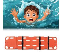 MJMLUCK Water Rescue Stretcher Folding Spine Board, Medical Stretcher Bed for Patient Immobilization Fracture Fixation, Portable Life-Saving Board(4-Folds) (4folds)