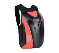 mjmoto Motorcycle Backpack Waterproof Carbon Fiber Rider Backpack Hard Shell Reflective Motorbike Travel Suitcase, Red, Standard size, Cycling, Hiking, Camping, Climbing, Traveling, Fishing