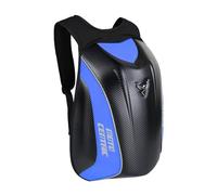 mjmoto Motorcycle Backpack Waterproof Carbon Fiber Rider Backpack Hard Shell Reflective Motorbike Travel Suitcase, Blue, Cycling, Hiking, Camping, Climbing, Traveling, Fishing