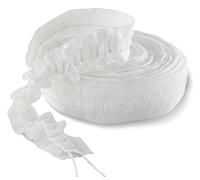 MJMP Curtain Pleating Tape 6 Yards White British Style, Perfect for Making Home Decor Projects.(6 Yards 1 Inch)