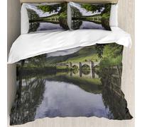MJNLYDAO Bedding duvet set Reversible soft print set Hypoallergenic glue cover Bedding kit with 2 pillowcases,Burnsall Bridge in The Yorkshire Dales Large Piece,228x264cm