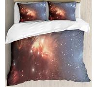 MJNLYDAO Bedding duvet set Reversible soft print set Hypoallergenic glue cover Bedding kit with 2 pillowcases,Deep space star field. Universe filled with stars and gas. Far distant cosm,228x264cm