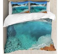 MJNLYDAO Bedding duvet set Reversible soft print set Hypoallergenic glue cover Bedding kit with 2 pillowcases,Epic Winter Landscape with Snowy Pine Trees in Switzerland Woods Print,228x264cm
