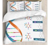 MJNLYDAO Bedding duvet set Reversible soft print set Hypoallergenic glue cover Bedding kit with 2 pillowcases,Dna bases chemistry biochemistry and biotechnology science symbol p vector,228x264cm