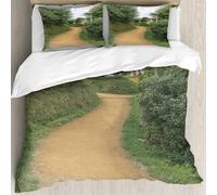 MJNLYDAO Bedding duvet set Reversible soft print set Hypoallergenic glue cover Bedding kit with 2 pillowcases,Elven path in the forest of Hobbit Land in Shire New Zealand Movie Set Imag,228x264cm