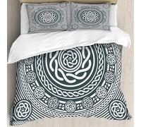 MJNLYDAO Bedding duvet set Reversible soft print set Hypoallergenic glue cover Bedding kit with 2 pillowcases,Ethnic Mandala Ornament. Arabic Pakistan Moroccan Turkish Indian Spain moti,228x264cm