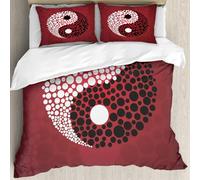 MJNLYDAO Bedding duvet set Reversible soft print set Hypoallergenic glue cover Bedding kit with 2 pillowcases,yin yang symbol with star burst vector also available in my portfolio,200x228cm