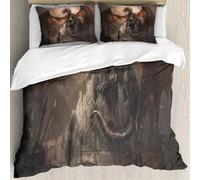 MJNLYDAO Bedding duvet set Reversible soft print set Hypoallergenic glue cover Bedding kit with 2 pillowcases,Gorgeous fantasy red dragon art - digital illustration,228x264cm