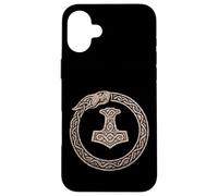 Mjölnir Surrounded by Jörmungandr, the Midgard Serpent. Case for iPhone 16 Plus